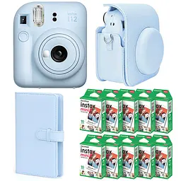 Набор камера Fujifilm Instax Mini 12, Фотобумага 100 шт, Чехол, Фотоальбом 108 фото Голубой