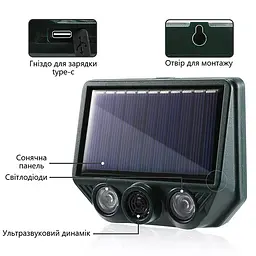 Відлякувач тварин/птахів/кажанів на сонячній батареї GreenShield - мініатюра 5