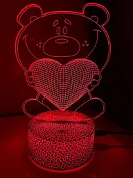 Світильник нічник 3D серце USB, акумулятор, ручка для написів - мініатюра 2