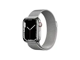Смарт-годинник Apple Watch Series 7 GPS + Cellular 41mm Silver Stainless Steel Case with Silver Milanese Loop (MKHF3)