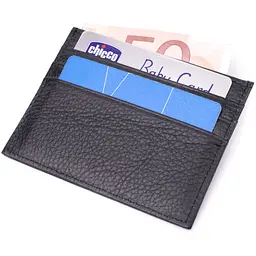 Стильний кард-кейс із натуральної шкіри ST Leather 22447 чорний - мініатюра 6
