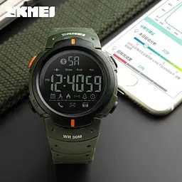 Спортивний смарт годинник Skmei 1301 Шагомір Bluetooth удароміцний (Зелений) - мініатюра 3