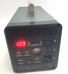 Акумуляторний інвертор-перетворювач напруги 400 Вт 96000 mAh Power Bank з розеткою 220 V та 12 V, зарядна станція Yachu 350.4 Wh 12,8 V/24 Ah/400 W - мініатюра 1
