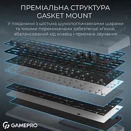 Механічна ігрова клавіатура GamePro MK-285-WH Asgard Ragnar Keychron Super Red Switch Bluetooth 5.2/2.4 ГГц/USB White - мініатюра 7