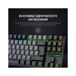 Клавіатура GamePro MK100B Blue Switch LED USB Black (MK100B) - мініатюра 9