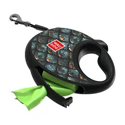 Повідець для собак WAUDOG R-leash з контейнером для пакетів "Луска", світловідбивна стрічка M (256-0179) - мініатюра 5