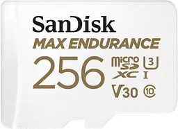 Карта пам'яті Sandisk microSDXC (UHS-1 U3) MAX Endurance 256Gb class 10 V30 (100Mb/s) (adapterSD) (SDSQQVR-256G-GN6IA)