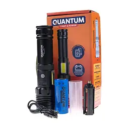 Ліхтар Quantum Perfect 5WLED zoom +3WCOB з функ Power Bank Li-ion18650/2600mAh (QM-FL1035) - мініатюра 2