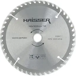 Диск пильний по дереву Haisser 160х16/20 мм 48Т (37912)