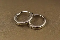 Сережки Xuping Jewelry гладкі кільця 9 мм сріблясті