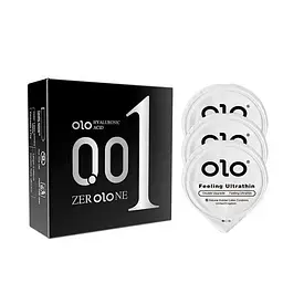 Презервативи ультратонкі Olo Feeling 0,01 мм з гіалуроновою кислотою 3 шт