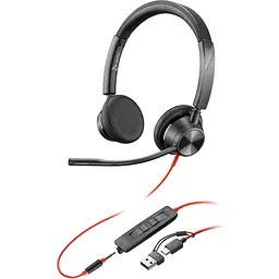 Гарнітура Poly BlackWire C3325 USB-C HS Stereo +3.5mm Plug +USB-C/A Adapter