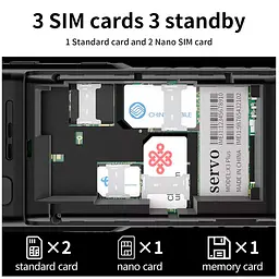 Servo X3 Plus ( 3 sim + рація ) Black - мініатюра 6