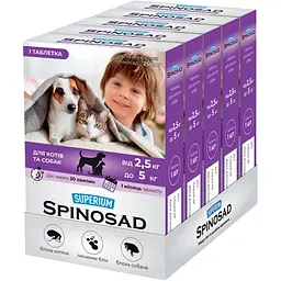 Пігулка для котів та собак Superium Spinosad вагою 2.5-5 кг 1 шт. - мініатюра 2