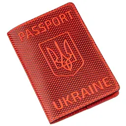 Обкладинка на паспорт Shvigel 13958 з точковим тисненням шкіряна червона - мініатюра 1