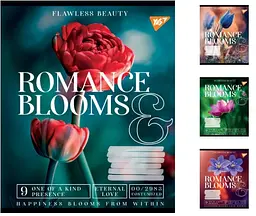 Зошити учнівські 60 аркушів клітинка. YES Romance blooms 10 шт. в упаковці