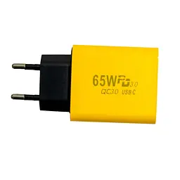 Адаптер для зарядки телефону AR-PD05, жовтий, 65W Fast Charger, з USB та 2 Type-C - мініатюра 5