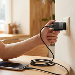 Комплект Essager: зарядний пристрій 20W (USB-C) + кабель USB-C-USB-C, EU, чорний - мініатюра 7