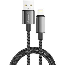 Кабель ColorWay USB - Lightning (M/M), zinc alloy braided, 3А, 2 м, Black (CW-CBUL099-BK)