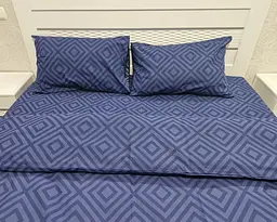 Постільна білизна LARA бязь d11297e Ромб Dark Blue євро - мініатюра 7