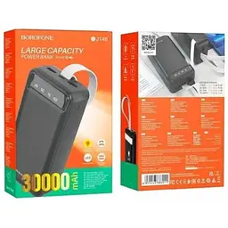 УМБ Borofone Freeway Power bank 30000mAh BJ14B чорна 6974443386011 - мініатюра 2