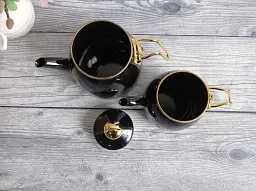 Двоярусний емальований чайник O.M.S. Collection 10800-Black (1/2 л) - мініатюра 6