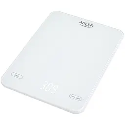 Ваги кухонні Adler AD 3177 white електронні/10кг/г; мл, унція/ USB type C/ автовимкнення/ скло - мініатюра 2