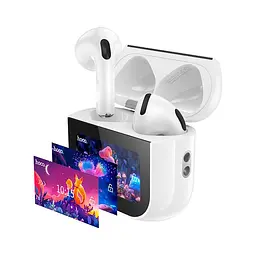 Бездротові навушники Hoco EW82 Sparkle true wireless touch screen BT headset, BT5.4, 30mAh, 300mAh, 4h, white - мініатюра 4