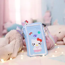Сумочка-футляр для телефону Yiwu Hello Kitty силіконова на блискавці 17x9x2 см, блакитний HP-55-21BL - мініатюра 3