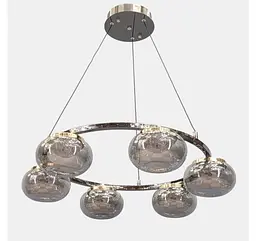 Світлодіодна люстра підвісна Artlight LQ7125-6 з шістьма графітовими плафонами, 35W - мініатюра 2