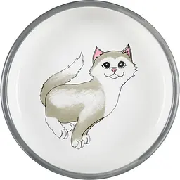 Миска керамічна Trixie для короткомордих порід котів 300 мл / 15 см (сіра) - мініатюра 2