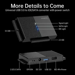 Адаптер FIDECO USB 3.0 для підключення SATA/IDE HDD та SSD - мініатюра 2