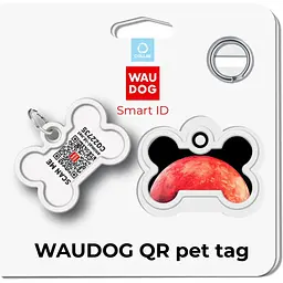 Адресник для собак і котів Waudog Smart ID з QR паспортом Марс 4х2.8 см - мініатюра 3
