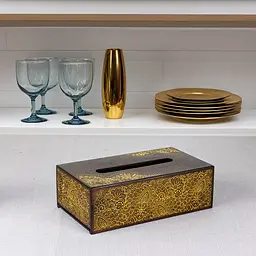 Дерев'яний диспенсер для серветок VANZA Ornavia gold - мініатюра 8