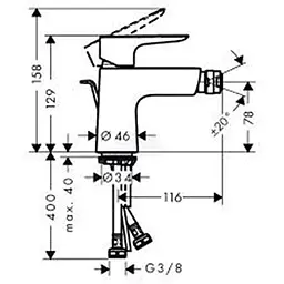 Змішувач Hansgrohe Talis E для біде Polished Gold Optic 71720990 Золотий - мініатюра 2