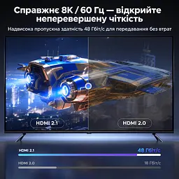 Кабель HDMI UGREEN HD188 2.1 кутовий 90° 8K 60 Гц 2 м чорний (85169) - мініатюра 5