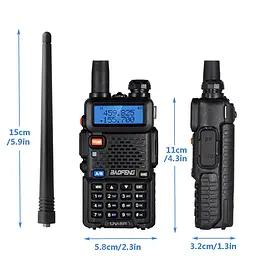 Портативна Рація + Гарнітура Baofeng UV-5R 5W дводіапазонна VHF136-174/UHF400-520 МГц (18835) - мініатюра 3