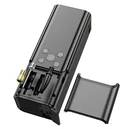 Портативний повітряний насос HOCO ZP7, до 10 атм, вбудований акумулятор 5000mAh, ліхтарик, Black, Box - мініатюра 5