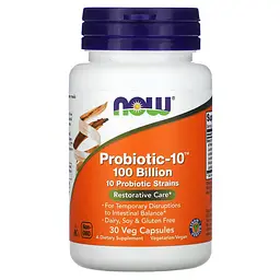 NOW Суміш Пробіотиків Probiotic-10™ 100 Billion - 30 капсул