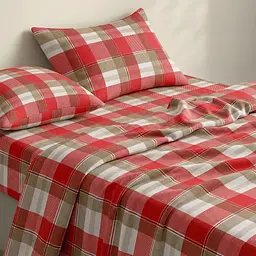 Простирадло Cosas на резинці фланель 80х160 berry tartan, червоний (Flannel_BerryTartan_80x160x20) - мініатюра 2