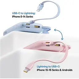 Зовнішній акумулятор Baseus EnerFill Qpow 3 Ultra 10000mAh 22.5W Pink (E0027L02) [152256] - мініатюра 3
