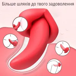 Вібратор-язичок I’MCUM LoveTongue 10 режимів вібрації Червоний (IM-ZDB373) - мініатюра 4