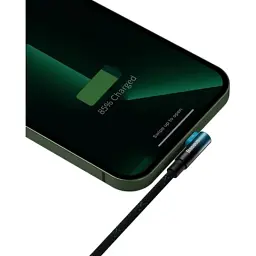 Дата кабель USB 2.0 AM to Lightning 2.0m 2.4A 90° corner black/blue Baseus (CAVP000121) - мініатюра 5