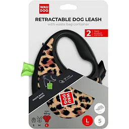 Повідець-рулетка для собак з контейнером Waudog R-leash Леопард зі світловідбивною стрічкою L 40 кг 5 м - мініатюра 3
