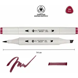 Набір акварельних маркерів Santi Sketch SM-54 темно-бордовий 6 шт. (390720) - мініатюра 2