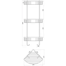 Поличка кутова потрійна TOPAZ 4134 - мініатюра 2