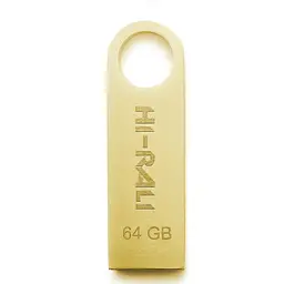Флеш накопичувач USB 64Gb Hi-Rali Shuttle, золотистий, USB 2.0 (HI-64GBSHGD)