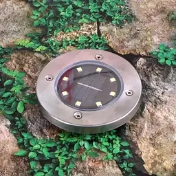 Набір з 4 сонячних ламп для саду LED Terra, світильник на сонячній батареї, форма диск - мініатюра 9