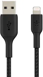 Кабель Belkin USB-A > Lightning заряджання/синхронізації 2м, 12Вт, плетений, чорний teh0013678 - мініатюра 2