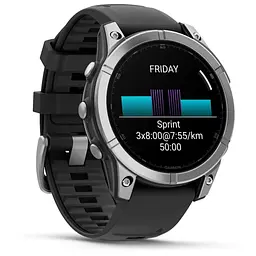 Смарт-годинник Garmin Fenix E Чорний/Срібний з силіконовим ремінцем 47мм QuickFit 22 мм - мініатюра 2